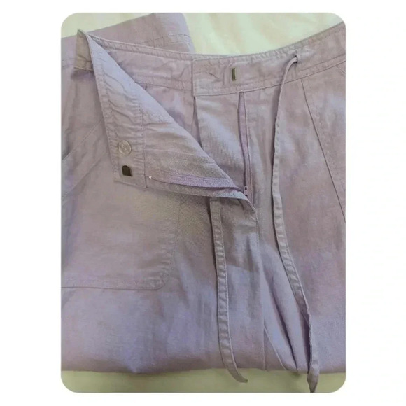 Northern Reflections Linen Blend Lilac  Capri Pants Size 4 - Picture 5 of 10